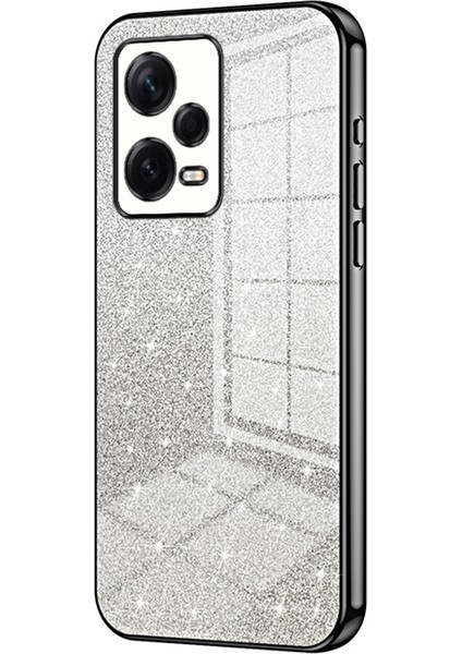 Xiaomi Redmi Için Arka Kabuk Not 12 Pro+ 5g Hassas Kesim Gradyan Glitter Tpu Cep Telefonu Kılıf Black (Yurt Dışından)
