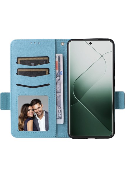 Xiaomi 14 Pro Cüzdan Telefon Kasası Manyetik Litchi Doku Pu Deri Deri Telefon Kapağı Strap-Baby Mavi (Yurt Dışından) fiyatları