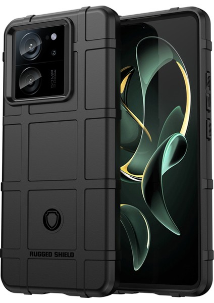 Xiaomi Redmi K60 ULTRA/13T/13T Pro-Sracratch Anti-Cratch Telefon Kapağı Square Grid Dokusu Tpu Telefon Kapak Black (Yurt Dışından)