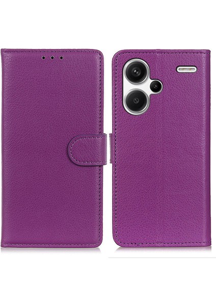 Xiaomi Redmi Için Note 13 Pro+ 5g Cep Telefonu Kılıf Damla Geçirmez Deri Cüzdan Kapak-Mor (Yurt Dışından)