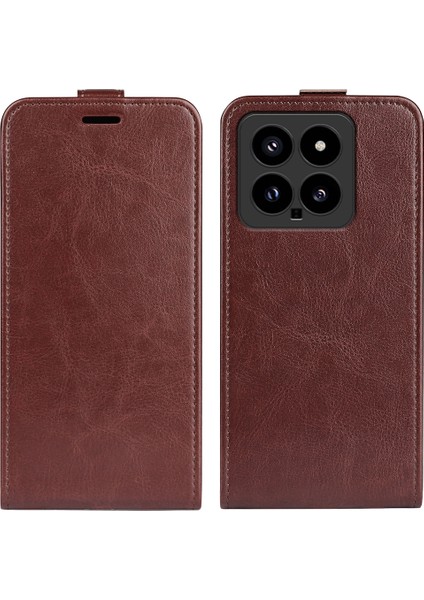 Xiaomi Için 14 Case Crazy Horse Doku Deri Kapak Kart Tutucu-Brown (Yurt Dışından)