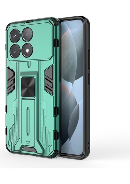 Xiaomi Redmi K70 5G/K70 Pro 5g Case Kickstand Hibrid Hard Pc Yumuşak Tpu Telefon Kapak Yeşil (Yurt Dışından)