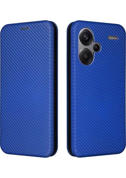Xiaomi Redmi Için Note 13 Pro+ 5g Kasa Stand Telefon Deri Kapağı Kart Tutucu Mavisi (Yurt Dışından)
