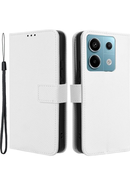 Xiaomi Redmi Için Note 13 Pro 5g Telefon Kılıfı Anti-Çizelge Kabuğu Manyetik Pu Cüzdan Telefon Kapak-Beyaz (Yurt Dışından)