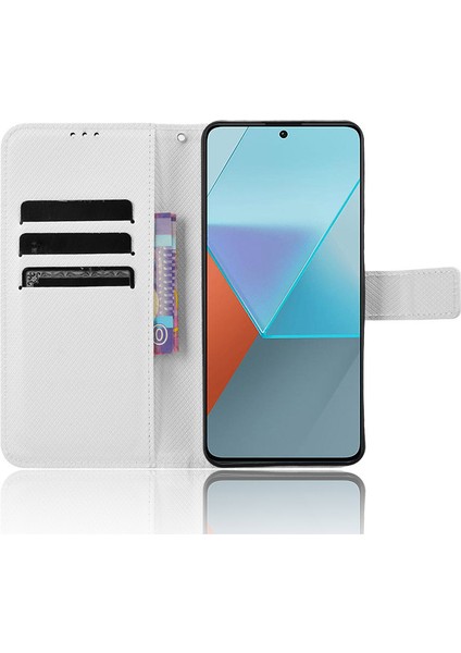 Xiaomi Redmi Için Note 13 Pro 5g Telefon Kılıfı Anti-Çizelge Kabuğu Manyetik Pu Cüzdan Telefon Kapak-Beyaz (Yurt Dışından) fiyatları