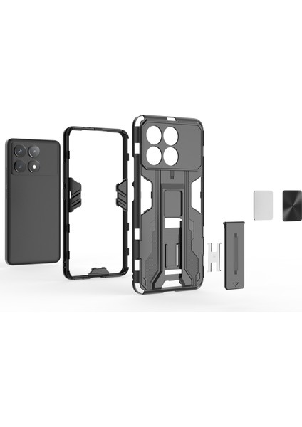 Xiaomi Redmi K70 5G/K70 Pro 5g Case Kickstand Hibrid Hard Pc Yumuşak Tpu Telefon Kapak Silver (Yurt Dışından) fiyatları