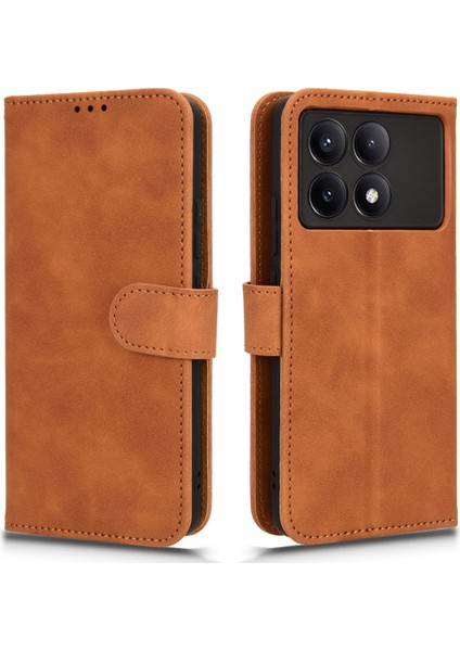 Xiaomi Redmi Için K70E 5g Kapak Yumuşak Toku Tpu+Pu Deri Anti-Fall Telefon Cüzdan Case-Brown (Yurt Dışından)