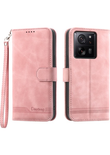 Xiaomi 13T/13T Pro/redmi K60 Ultra Kılıf Baskılı Cüzdan Telefon Kabuğu Stand Pu Deri Koruyucu-Pembe (Yurt Dışından)