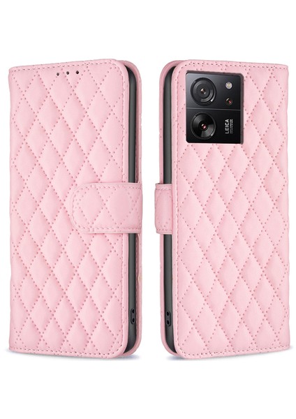 Xiaomi 13T/13T Pro/redmi K60 Ultra Kılıf Pu Deri Cüzdan Stand Telefon Kapak Pembe (Yurt Dışından)