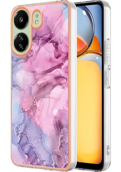 Xiaomi Redmi 13C 4g/poco C65 4g Yumuşak Tpu Kılıfı Elektrokaplama Kenar-Rose (Yurt Dışından)