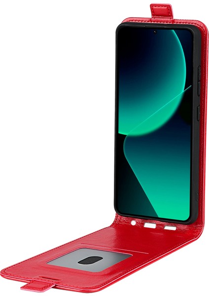 Xiaomi 13T/13T Pro/redmi K60 Ultra Dikey Flip Kart Tutucu Telefon Kabuğu Çılgın At Doku Kapağı Deri Kılıf Kırmızı (Yurt Dışından) fiyatları