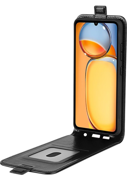 Xiaomi Redmi Için Dikey Flip Kılıf 13C 4g/poco C65 4g Kabuk Çılgın At Dokusu Deri Telefon Kapak Black (Yurt Dışından) fiyatları