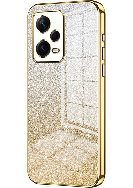 Xiaomi Redmi Için Arka Kabuk Not 12 Pro+ 5g Hassas Kesim Gradyan Glitter Tpu Cep Telefonu Kılıf Kılıfı (Yurt Dışından)