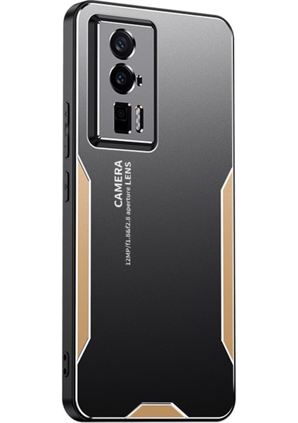 Xiaomi Için Redmi K60 5g Telefon Kılıfı Metal+Tpu+Pc Kapak Kamera Lens Koruma-Gold (Yurt Dışından)