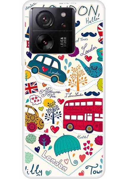 Xiaomi Için Redmi K60 ULTRA/13T/13T Pro Tpu Kasası Baskı Telefon Geri Kapak-Kırmızı Otobüs (Yurt Dışından)