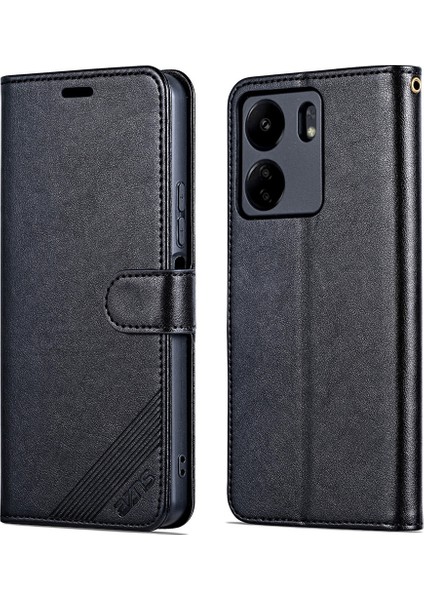 Xiaomi Redmi 13C 4g/poco C65 4g Deri Kılıf Anti-Dalgalı Cüzdan Kapak Black (Yurt Dışından)