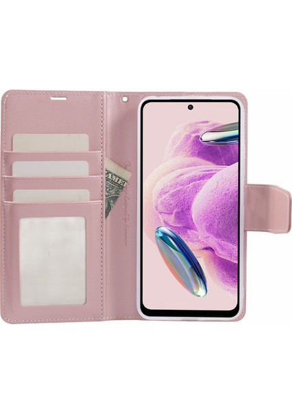 Xiaomi Için Redmi Not 12S 4g Case Pu Deri Stand Koruyucu Kapak Golü Altın (Yurt Dışından)