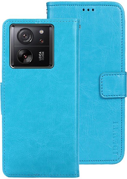 Xiaomi 13T/13T Pro/redmi K60 Ultra Kılıf Pu Deri Stand Manyetik Kıçalı Telefon Kapak Sky Mavi (Yurt Dışından)