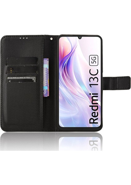 Xiaomi Redmi Için 13C 5G/13R 5g/poco M6 5g Cüzdan Kılıf Deri Deri Folio Şok Geçirmez Telefon Kapak Black (Yurt Dışından) fiyatları