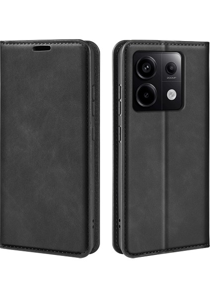 Xiaomi Redmi Için Note 13 Pro 5g Kasa Flip Pu Deri Deri Touch Telefon Kapak Black (Yurt Dışından)