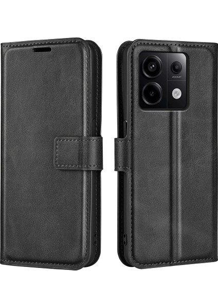 Xiaomi Redmi Için Note 13 Pro 5g Case Balf Doku Pu Deri Telefon Stand Kapak Black (Yurt Dışından)