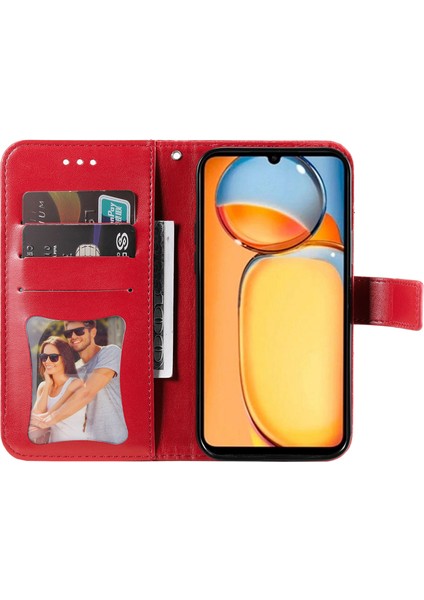 Xiaomi Redmi Için 13C 4g/poco C65 4g Case Anti-Sracratch Pu Deri Cüzdan Telefon Kapak-Kırmızı (Yurt Dışından) fiyatları
