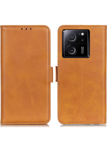 Xiaomi Için Redmi K60 ULTRA/13T/13T Pro Case Deri Cüzdan Stand Anti-Çizelge Telefon Kapağını Sarı Sarı (Yurt Dışından)