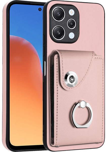 Xiaomi Redmi Için 12 4g Cep Telefonu Kapak Kart Yuvaları Kickstand Case-Pink (Yurt Dışından)