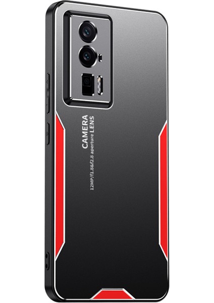 Xiaomi Için Redmi K60 5g Telefon Kılıfı Metal+Tpu+Pc Kapak Kamera Lens Koruma-Kırmızı (Yurt Dışından)