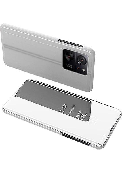 Xiaomi 13T/13T Pro/redmi K60 Ultra Kılıf View Pencere Standı Deri Telefon Kapak Silver (Yurt Dışından)