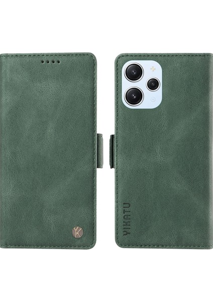 Xiaomi Redmi Için 12 4g Pu Deri Flip Telefon Kılıfı Cilt Touch Cüzdan Stand Kapak Yeşil (Yurt Dışından)