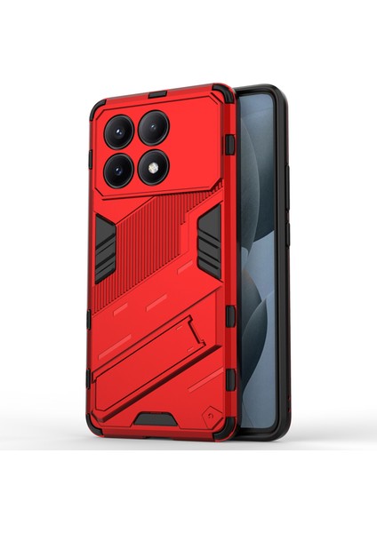 Xiaomi Redmi Için K70E 5g Case Kickstand Anti-Fall Telefon Kapak Kırmızısı (Yurt Dışından)