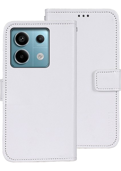 Xiaomi Redmi Için Note 13 Pro 5g Case Crazy Horse Deri Flip Stand Telefon Kapak-Beyaz (Yurt Dışından)