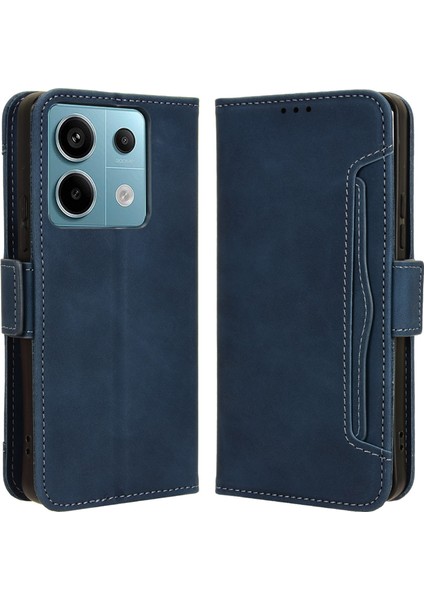 Xiaomi Redmi Için Note 13 Pro 5g Pu Deri Kılıf Telefon Kapağı Cüzdan Stand-Mavi (Yurt Dışından)