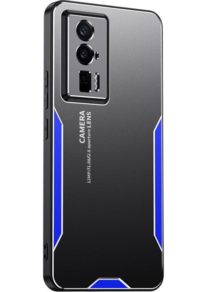 Xiaomi Redmi K60 5g Telefon Kılıfı Metal+Tpu+Pc Kapak Kamera Lens Koruma Mavisi (Yurt Dışından)