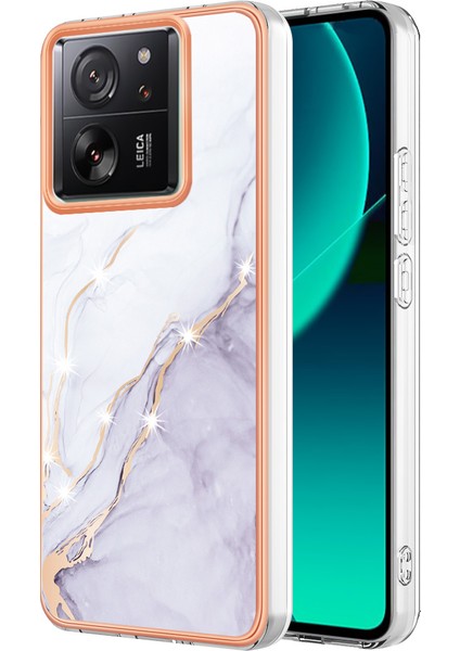 Xiaomi 13T/13T Pro/redmi K60 Ultra Tpu Kılıfı Elektrapan Mermer Desen Telefon Kapak-Beyaz 006 (Yurt Dışından)