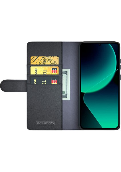 Xiaomi 13T/13T Pro/redmi K60 Ultra Folio Flip Anti-Drop Anti Tele Kılıfı Orijinal Deri Deri Cüzdan Stand Kapak Black (Yurt Dışından) fiyatları