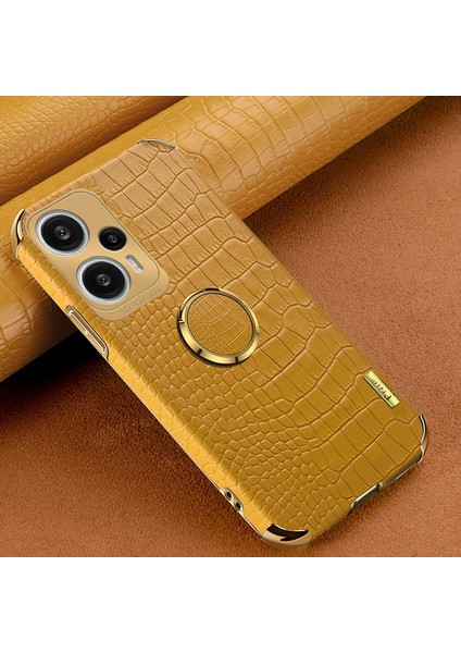 Xiaomi Için Redmi Note 12 Turbo/poco F5 5g Case Timsah Doku Deri+Tpu Arka Kabuk ile Yüzük Kickstand-Sarı (Yurt Dışından) fiyatları