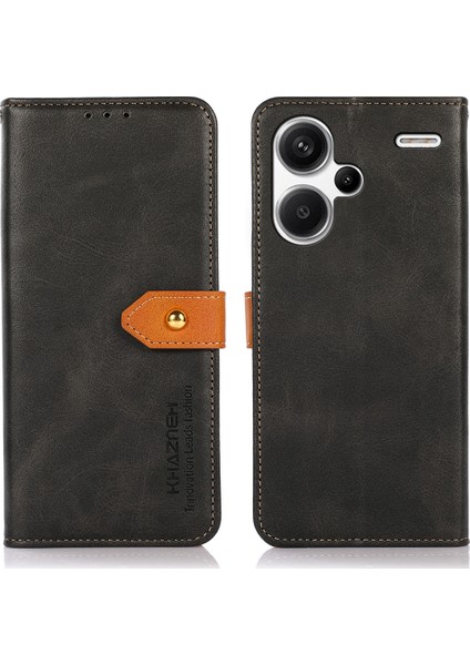 Xiaomi Için Redmi Note 13 Pro+ 5g Cep Telefon Kılıfı Pu Deri Telefon Kapağı Kabuk Black (Yurt Dışından)