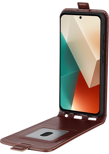 Xiaomi Redmi Için Note 13 5g (Çin) Kasa Kart Yuvası Kahverengi ile Koşu Anti Tahkme Telefon Kabuğu Pu Deri Kapak (Yurt Dışından) fiyatları