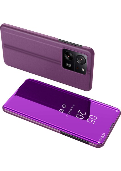 Xiaomi 13T/13T Pro/redmi K60 Ultra Kılıf Görünümü Pencere Standı Deri Telefon Kapak Morası (Yurt Dışından)