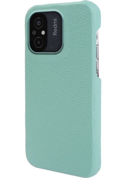 Xiaomi Redmi Için 12C 4g Orijinal Inek Deri Kaplamalı Pc Telefon Kılıfı Litchi Doku Manyetik Kapak Natür Yeşil (Yurt Dışından) fiyatları