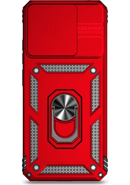 Xiaomi Redmi 12C 4g Kasa Slayt Kamera Kalkanı Döner Kickstand Pc+Tpu Telefon Kapak-Kırmızı (Yurt Dışından) fiyatları