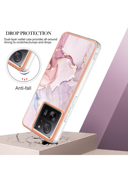 Xiaomi 13T/13T Pro/redmi K60 Ultra Tpu Kılıfı Elektrapan Mermer Desen Telefon Kapak Golü Altın 005 (Yurt Dışından) fiyatları