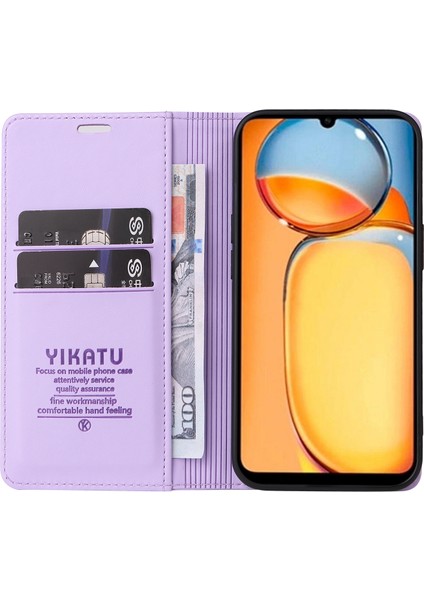 Xiaomi Redmi Için 13C 4g/poco C65 4g Case Anti-Cratch Deri Deri Flip Stand Telefon Kapak Light Mor (Yurt Dışından) fiyatları