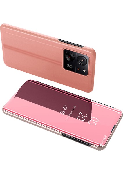 Xiaomi 13T/13T Pro/redmi K60 Ultra Kılıf View Pencere Standı Deri Telefon Kapak Çizgi Altın (Yurt Dışından)