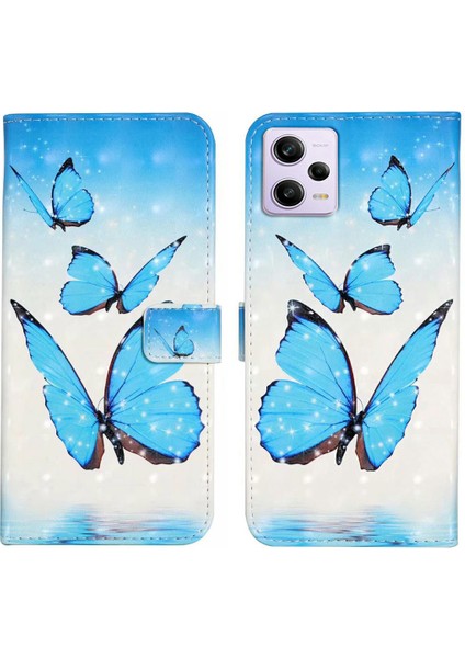 Xiaomi Redmi Için Note 12 Pro 5g/note 12 Pro Speed ​​5g/poco X5 Pro 5g Durumu 3D Desen Baskı Telefon Kapak-Üç Kelebekler (Yurt Dışından)