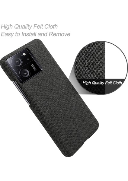 Xiaomi Için Slim Fit Telefon Kabuğu Redmi K60 ULTRA/13T/13T Pro Kumaş+Sert Pc Koruyucu Telefon Kapağı Case-Black (Yurt Dışından)