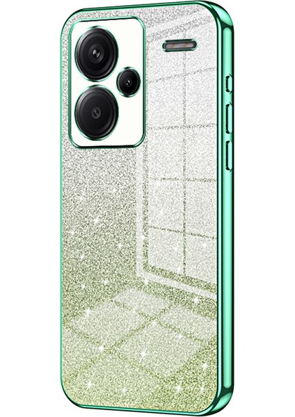Xiaomi Redmi Için Note 13 Pro+ 5g Tpu Kapak Kesin Kesim Glitter Tasarım Cep Telefonu Kılıf Yeşil (Yurt Dışından)