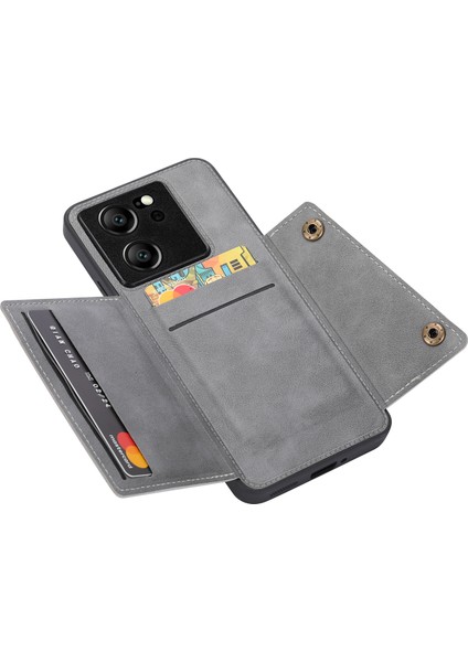 Xiaomi 13T/13T Pro/redmi K60 Ultra Kapak Kart Yuvaları Pu Deri+Tpu Telefon Kickstand Case-Grey (Yurt Dışından) fiyatları
